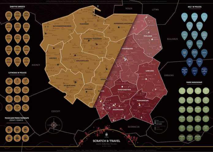 POLSKA mapa zdrapka